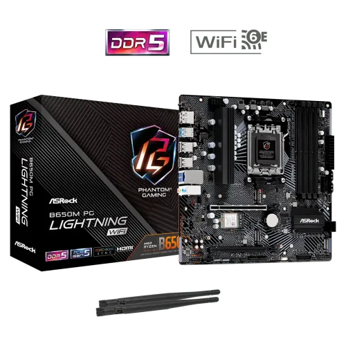 ASRock B650M PG Lightning WiFi AM5 Micro ATX Motherboard